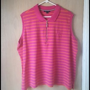 Tommy Hilfiger sleeveless Top Sz 2x Pink/Orange